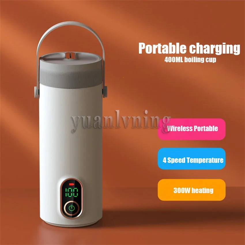 Multifunction Portable Wireless Electric Kettle Thermal Boiling Cup for Travel Water Boiler Temperature Control Thermos Warmers